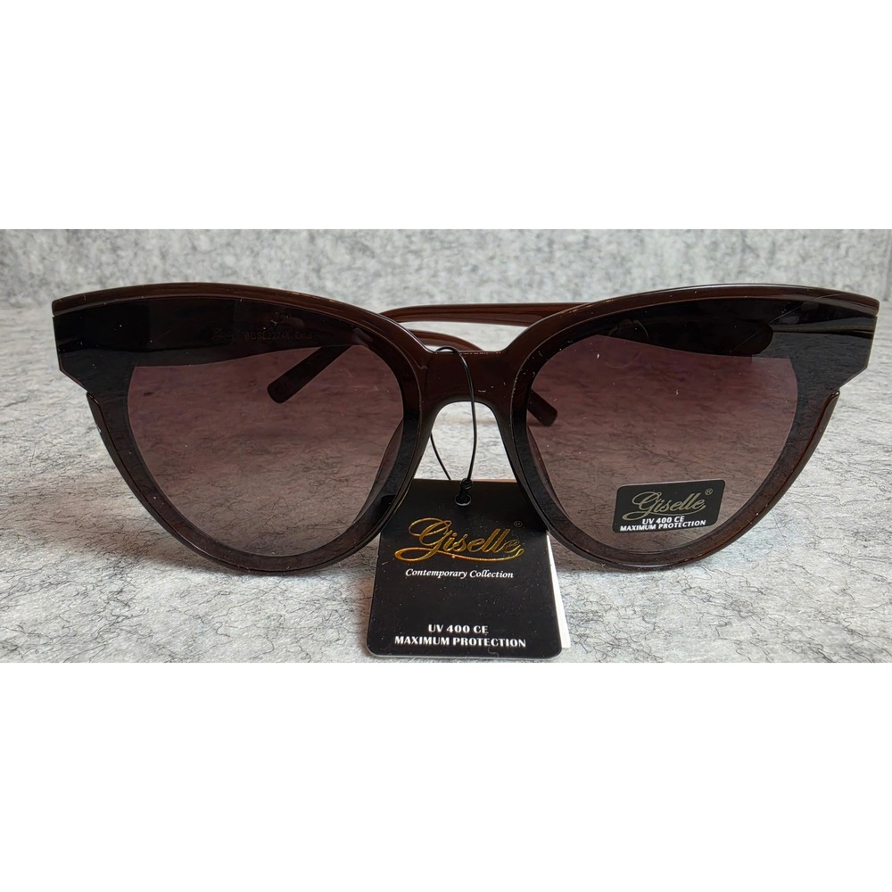 Giselle Dark Brown Cat Eye Sunglasses UV400 Protection 8GSL22746 NWT